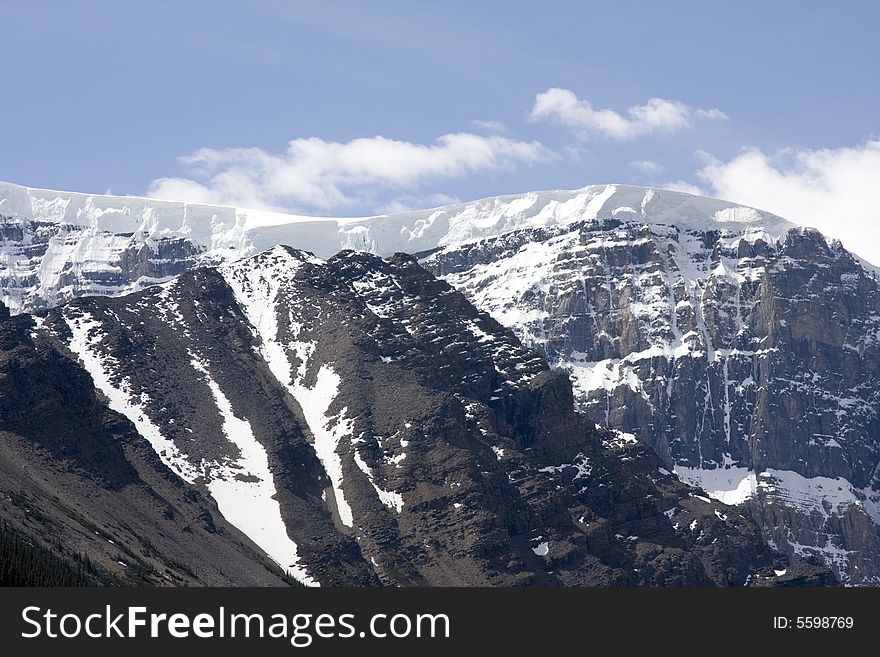 Glacier and mountains around the Columbia Icefields in Jasper National Park. Glacier and mountains around the Columbia Icefields in Jasper National Park.