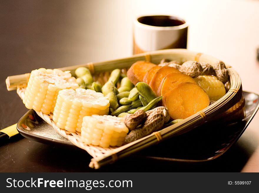 Table set for oriental meal, with chopsticks and rice bowls. Table set for oriental meal, with chopsticks and rice bowls