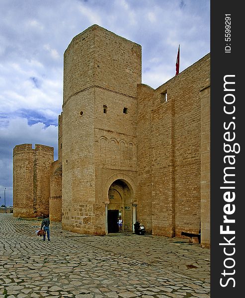 Tunis-Ribat castle in Monastir. Tunis-Ribat castle in Monastir