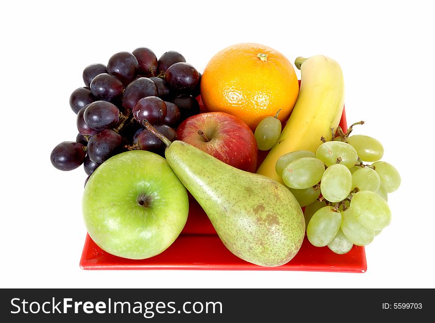 Fresh healthy colorful bio fruit full of vitamins, white background. Fresh healthy colorful bio fruit full of vitamins, white background