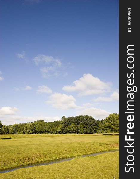 Summer countryside view of a Dutch field