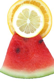 Healthy Sweet & Sour Sunshine Fruit Pyramid, Orange, Lemon, Watermelon, Royalty Free Stock Photos Healthy Sweet & Sour Sunshine Fruit Pyramid, Orange, Lemon, Watermelon, Royalty Free Stock Photos