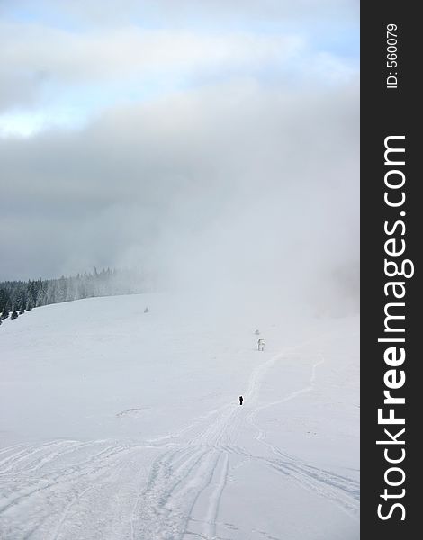 Winter in mountains, Gorce, Poland