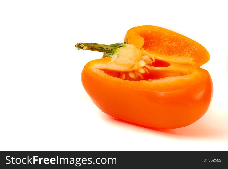 Isolated orange pepper. Isolated orange pepper