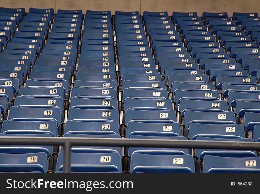 Blue stadium seating