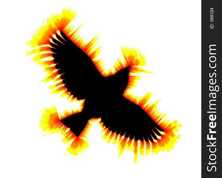 This is a bird in the form of fire. This is a bird in the form of fire
