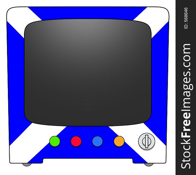 Retro Television with Scotland flag design. Retro Television with Scotland flag design