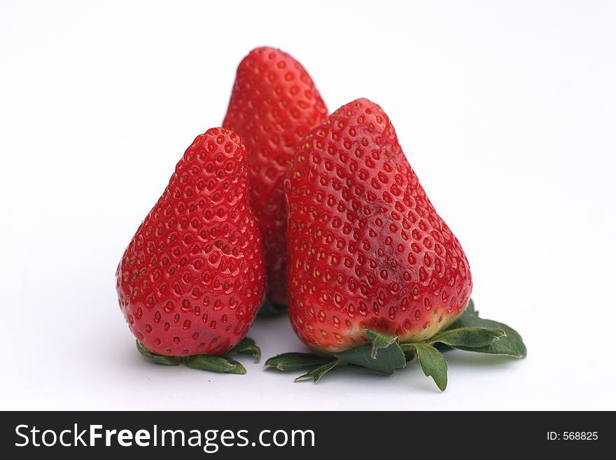Three strawberris. Three strawberris