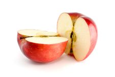 Two Red Apple Halves Royalty Free Stock Photography Two Red Apple Halves Royalty Free Stock Photography