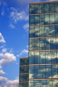 Blue Sky Reflection On Glass Modern Building Stock Photo Blue Sky Reflection On Glass Modern Building Stock Photo