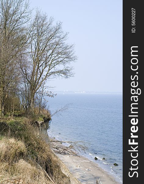 Steep coast at the baltic sea