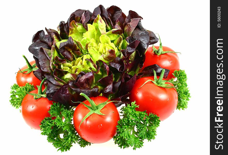 Fresh salad with tomatoes and parsley