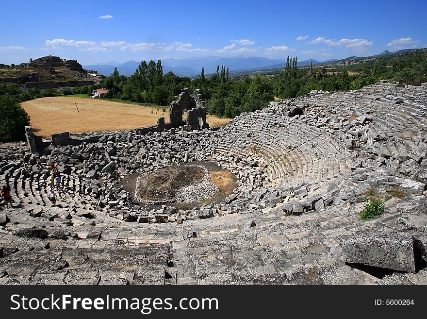 The ancient amphitheatre in Saklikent, Turkey. The ancient amphitheatre in Saklikent, Turkey