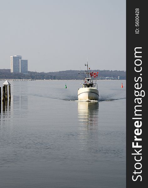 A german habour scene with boat