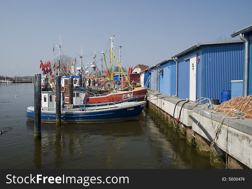 A german habour scene with boats