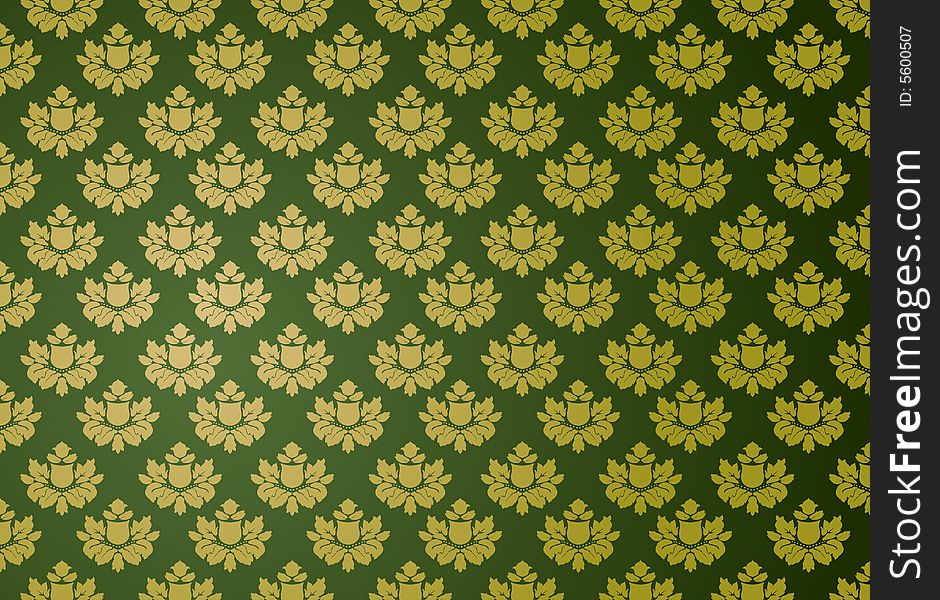 Gold and green glamour pattern