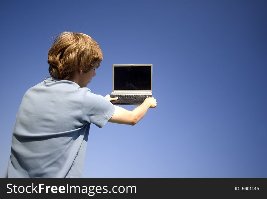 Boy and laptop