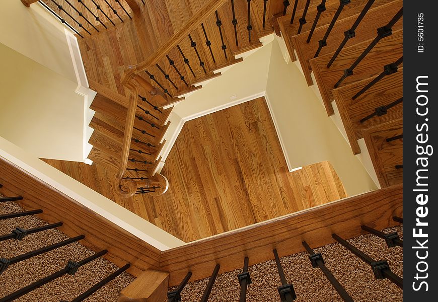 Luxury Model Home Staircase and railing. Luxury Model Home Staircase and railing