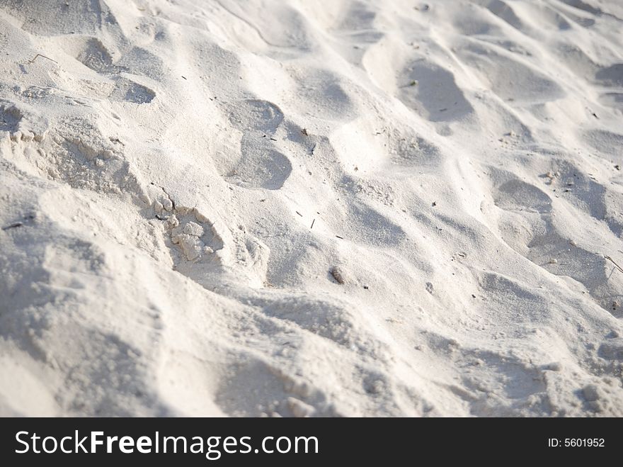 White sand on the beach