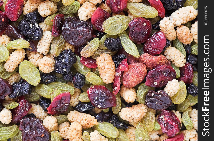 Selection of healthy dried fruit and berrries. Selection of healthy dried fruit and berrries