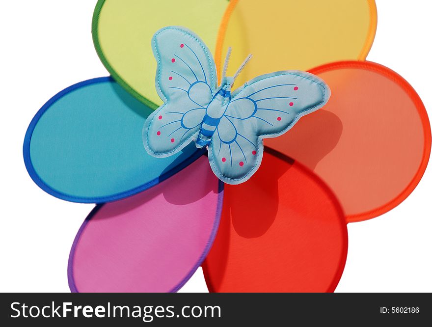 Butterfly toy in colors of rainbow. Butterfly toy in colors of rainbow