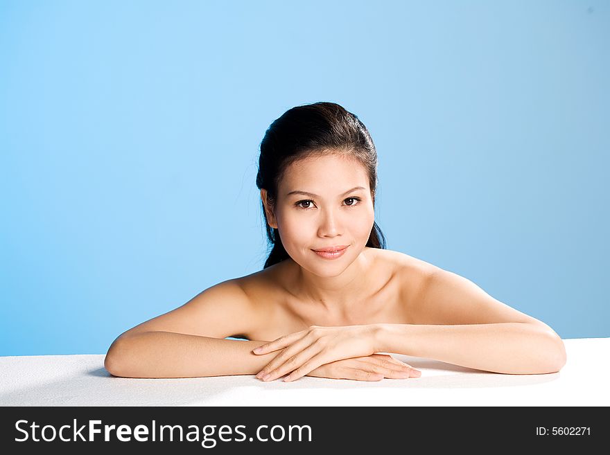 Refreshing and clean face of young woman with sweet smile. Refreshing and clean face of young woman with sweet smile