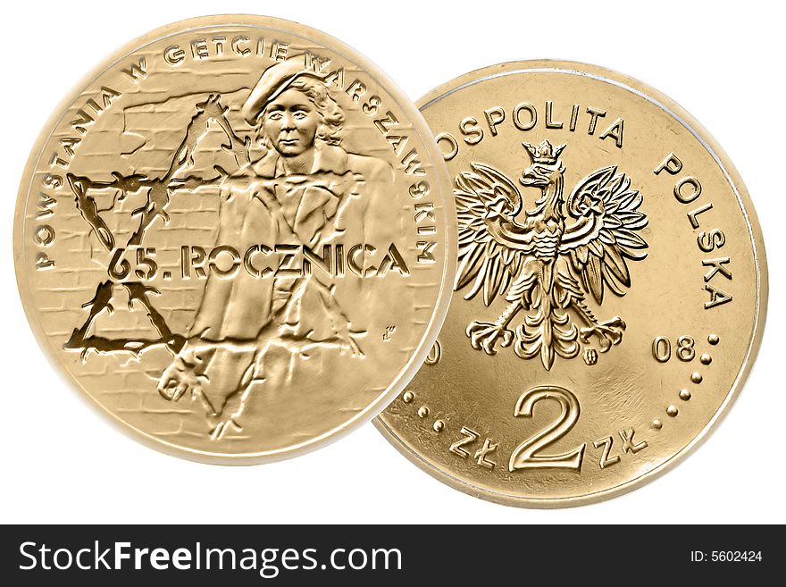 History gold coin of war in Poland. History gold coin of war in Poland