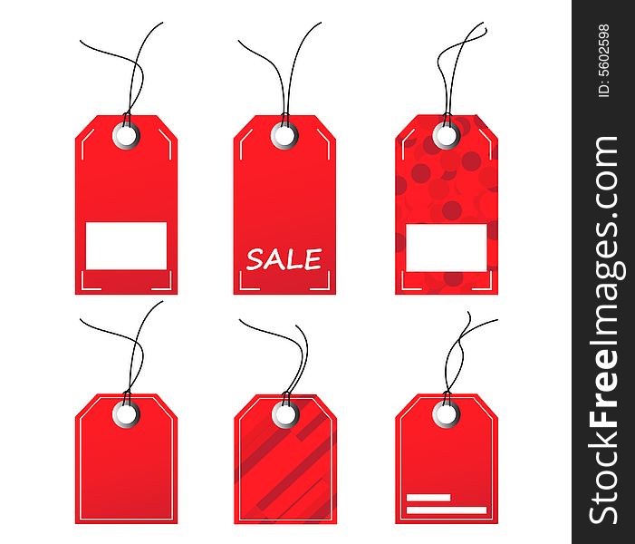 Illustration of red vector tags