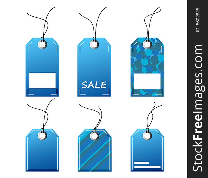 Illustration of blue tags