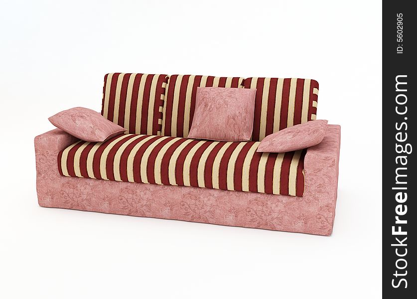 3d.Colour house sofa isolated on a white background