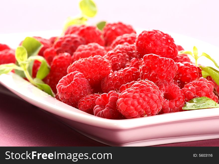 Very fresh and sweet raspberries