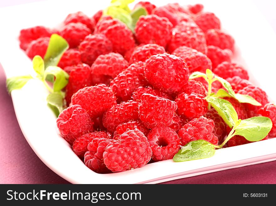 Very fresh and sweet raspberries