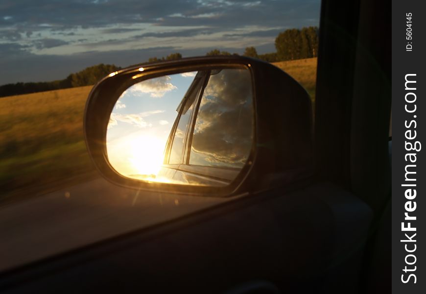 Sunset in the mirror
