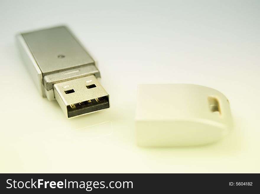 4gb USB stick against white background. 4gb USB stick against white background