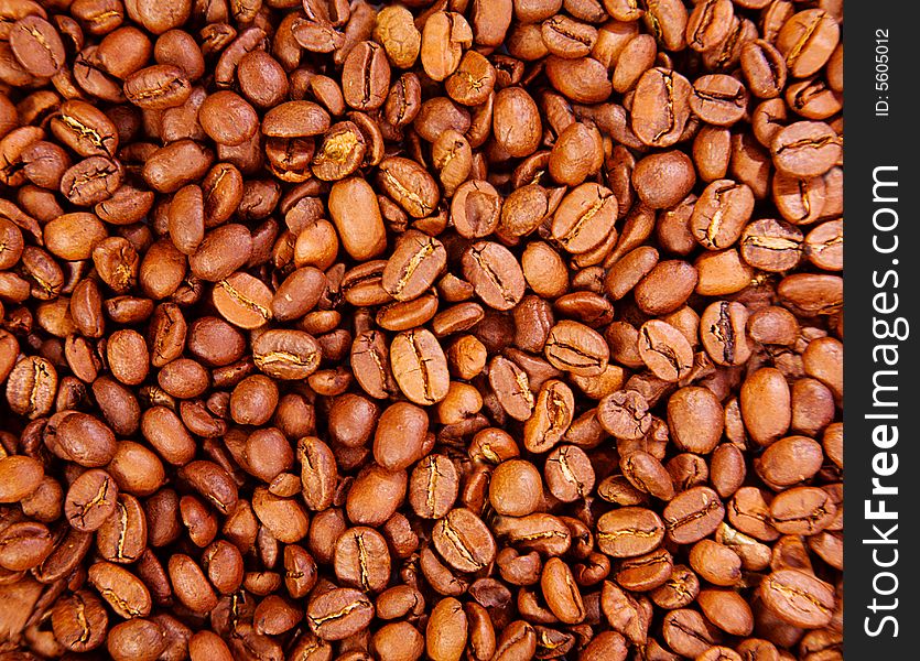 Background with coffee beans- closeup