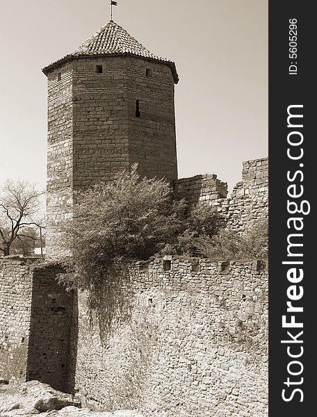 Watchtower in a fortress of the ancient city of Akkerman. Watchtower in a fortress of the ancient city of Akkerman