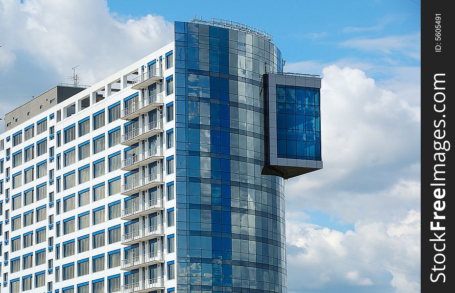 Exterior of blue modern office building. Exterior of blue modern office building