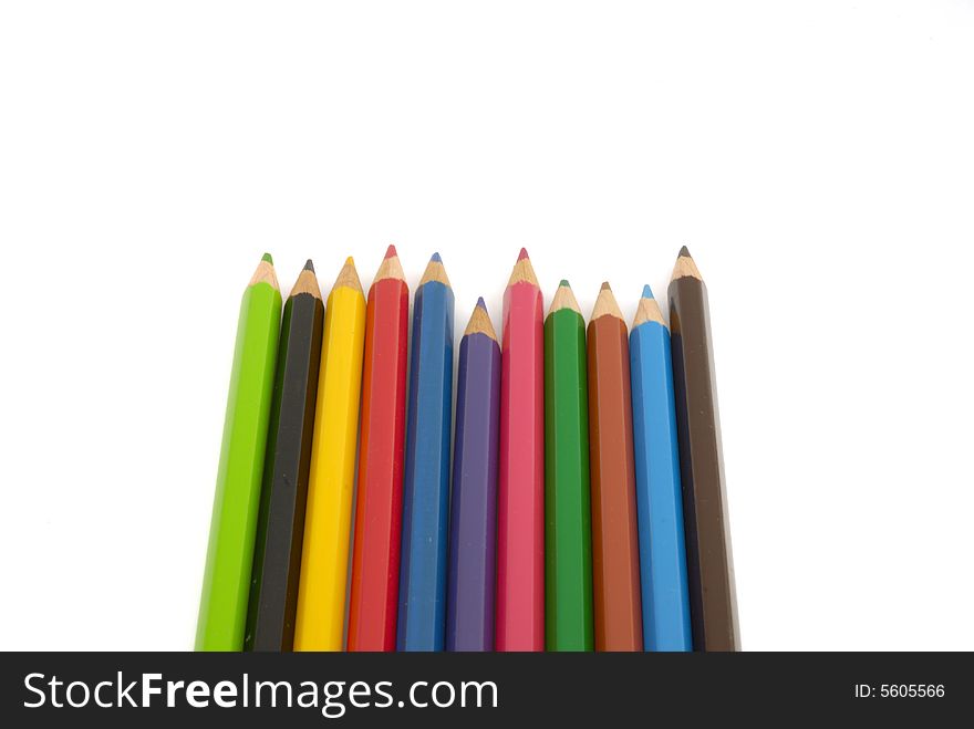Colouring pencils isolated on white. Colouring pencils isolated on white