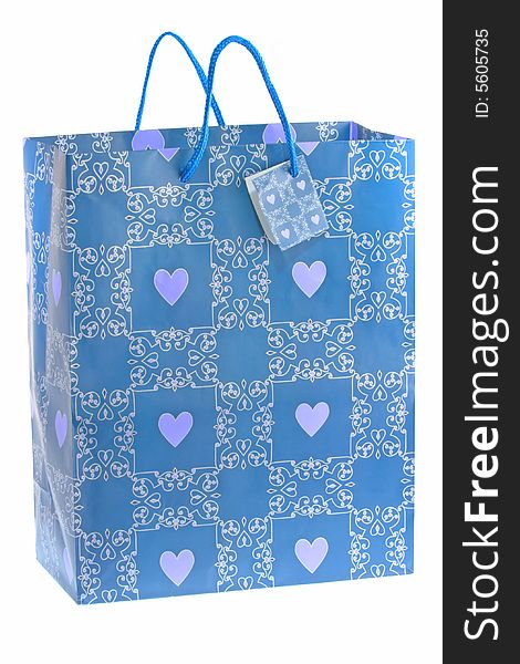 Paper gift pack isolated on white