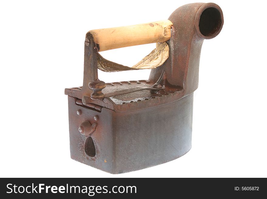 Old rusted iron over white background