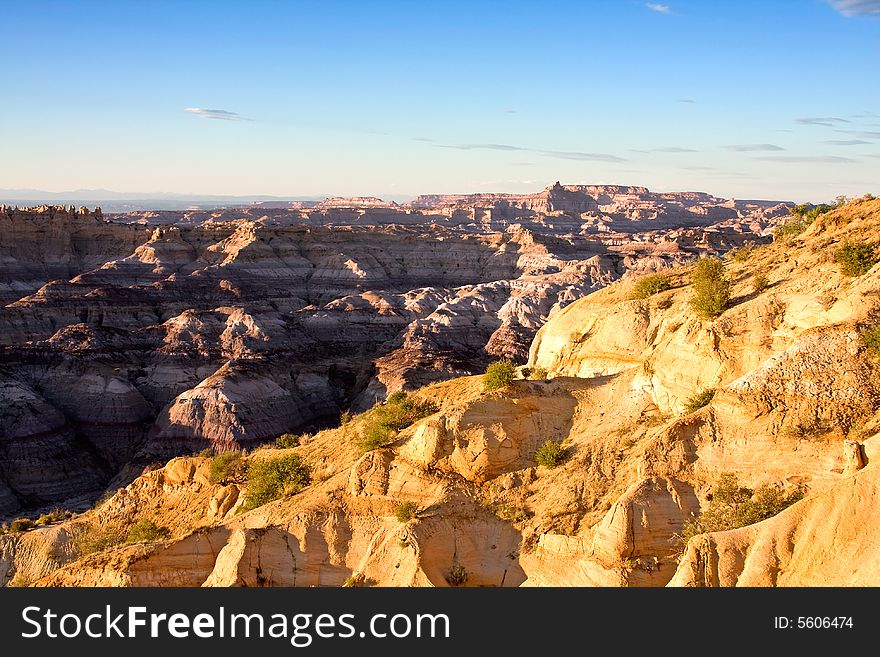 Desert badlands of the american southwest.