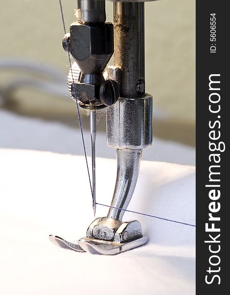 Closeup of a Sewing machine