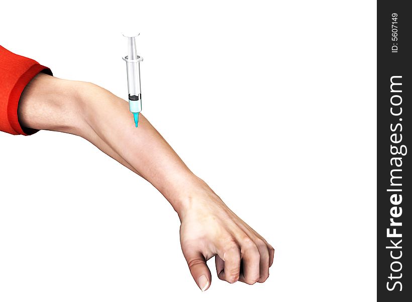 Drug Addict With Needle In Arm 2