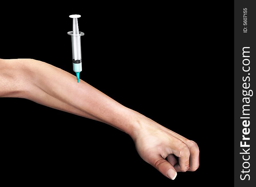 Drug Addict With Needle In Arm 5