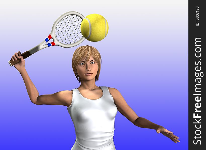 An image of a women about to hit a tennis ball whilst playing tennis. An image of a women about to hit a tennis ball whilst playing tennis.