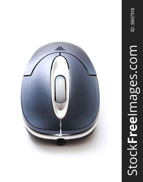 A wireless mouse isolated on white background.