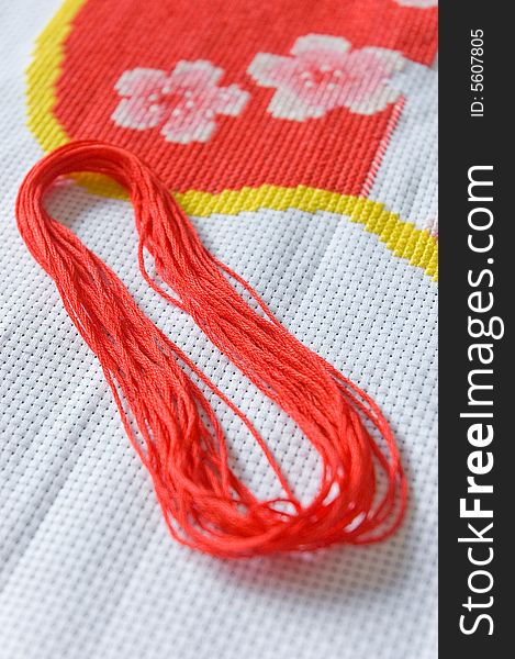 Red thread of the embroidery in china