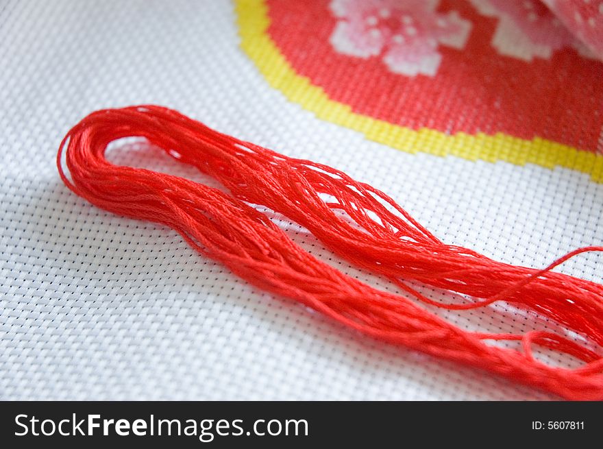 Red Thread Of The Embroidery In China