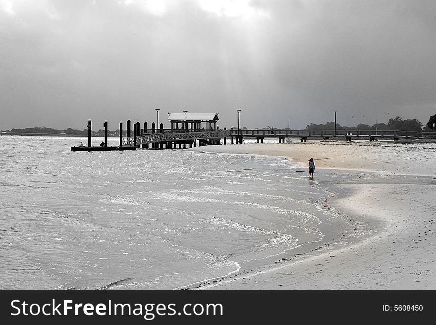 Walking on the beach