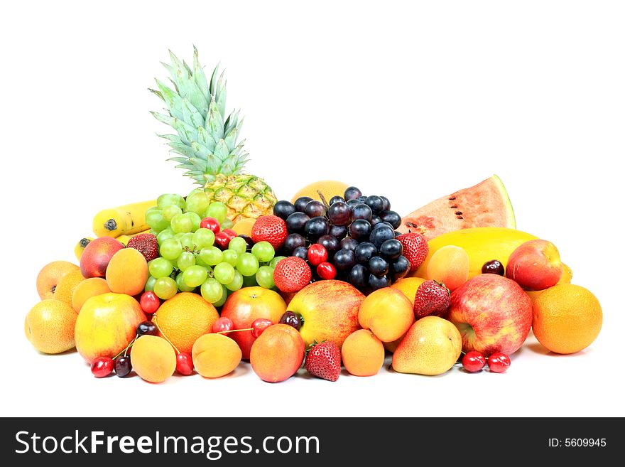 Fruits on a white background. Fruits on a white background.